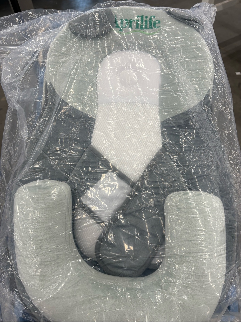 Infant Headr Support Pillow - Light Green and Gray